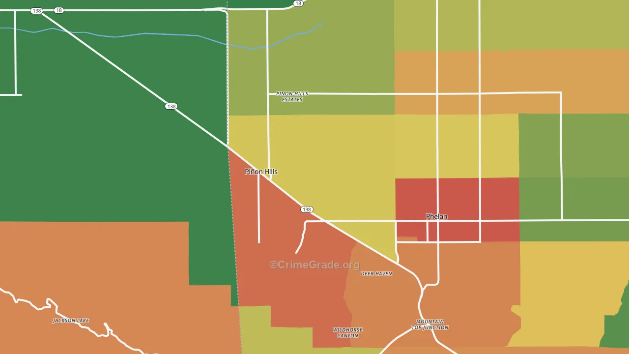 Pinon Hills, CA Map of Vandalism Rates
