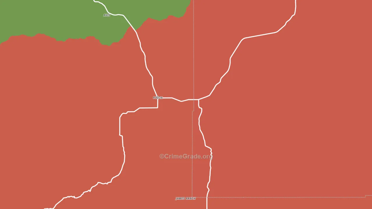 Pinon, NM Map of Vandalism Rates