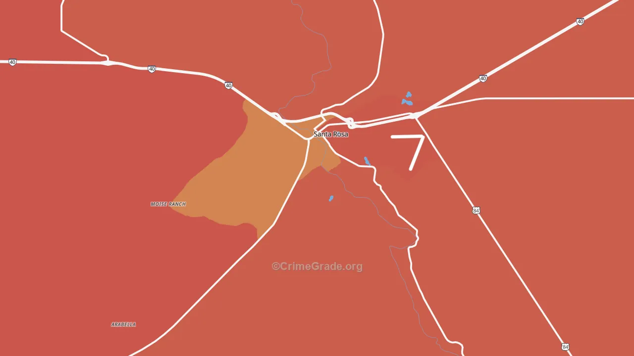 Pintada, NM Map of Vandalism Rates