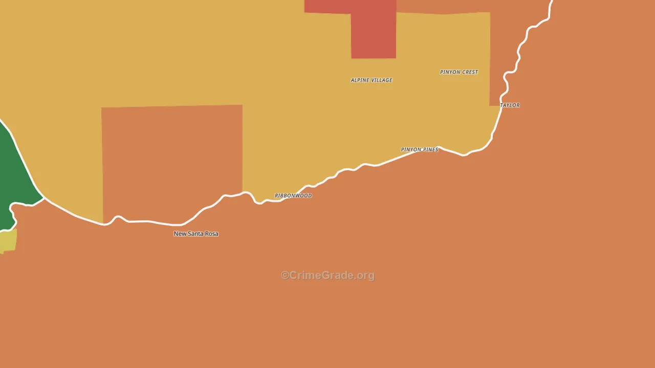 Pinyon Pines, CA Map of Vandalism Rates