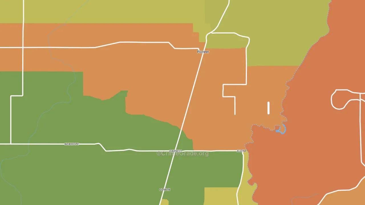 Pioneer, LA Map of Vandalism Rates