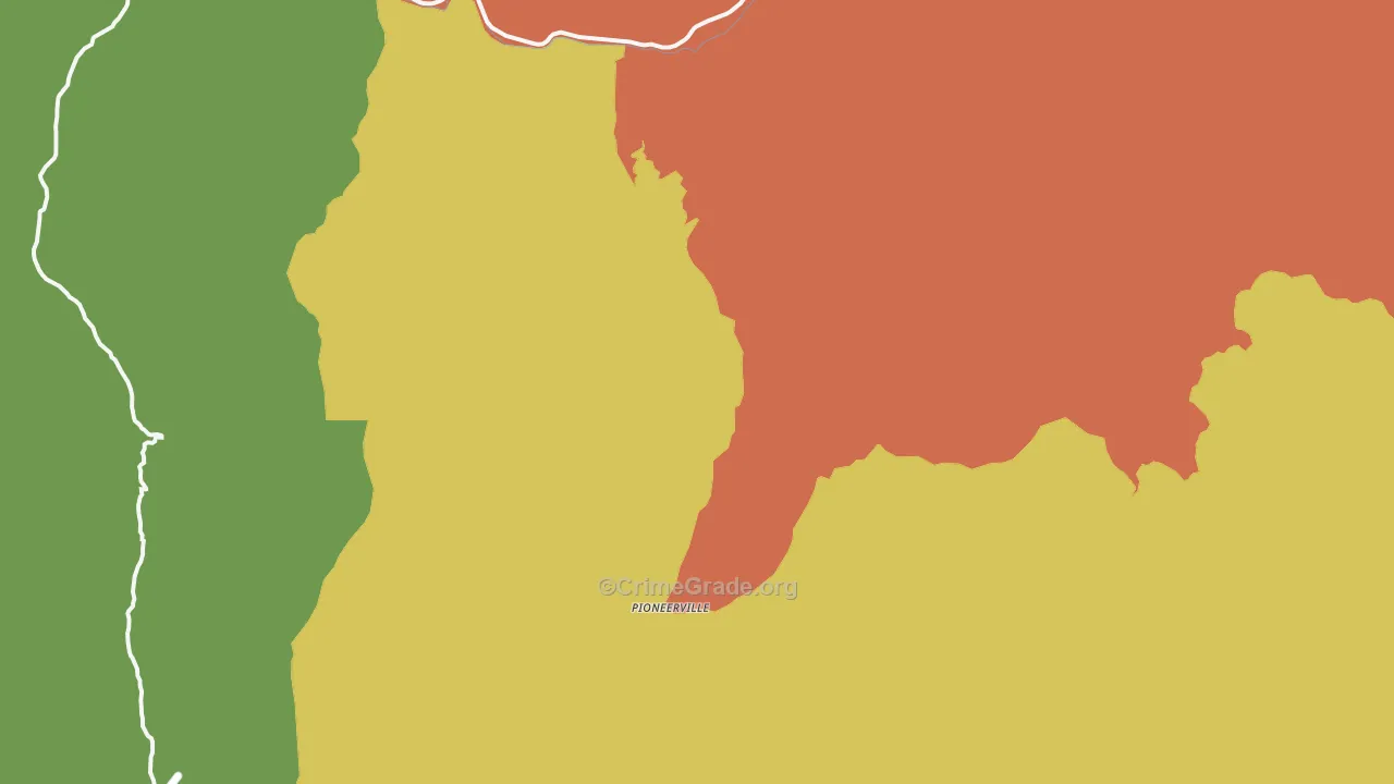 Pioneerville, ID Map of Vandalism Rates
