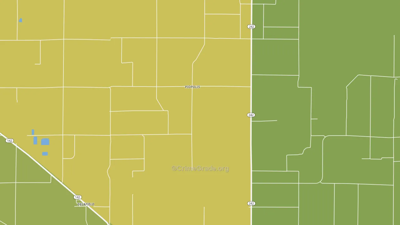 Piopolis, IL Map of Vandalism Rates