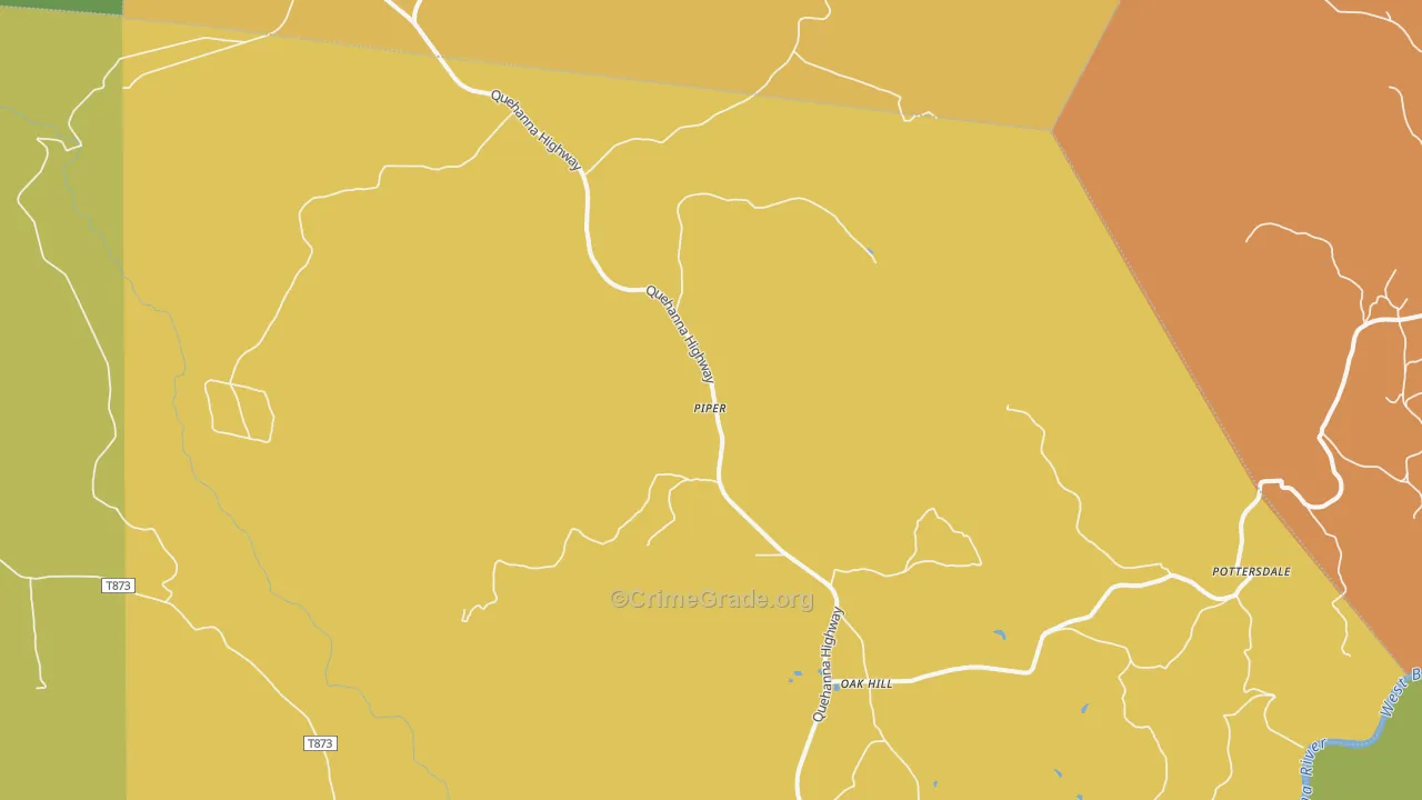 Piper, PA Map of Vandalism Rates