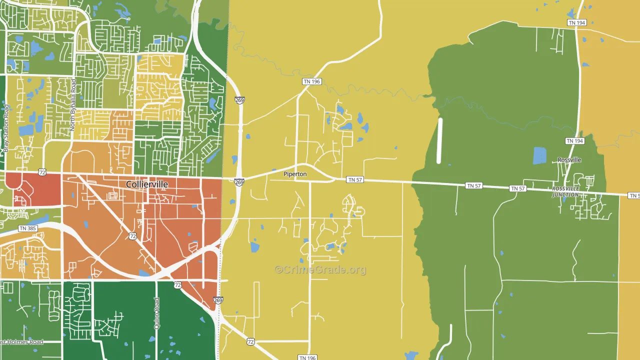 Piperton, TN Map of Vandalism Rates