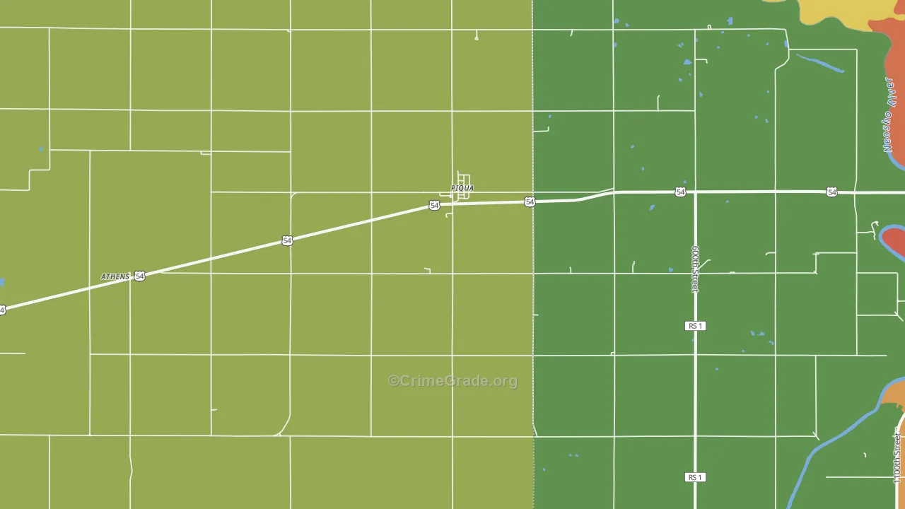 Piqua, KS Map of Vandalism Rates