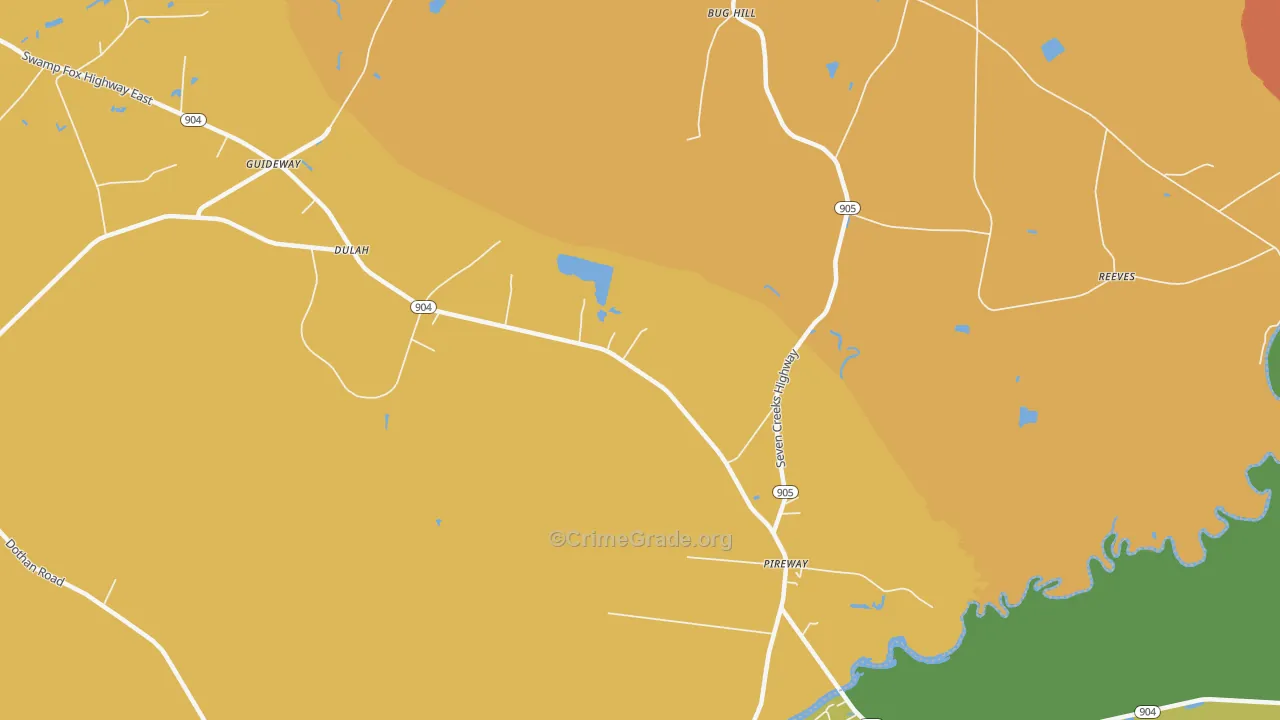 Pireway, NC Map of Vandalism Rates
