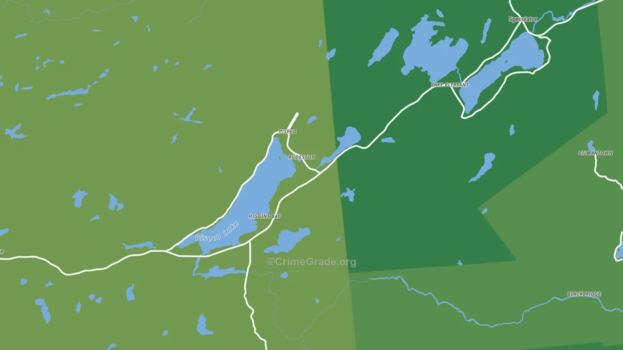 Piseco, NY Map of Vandalism Rates