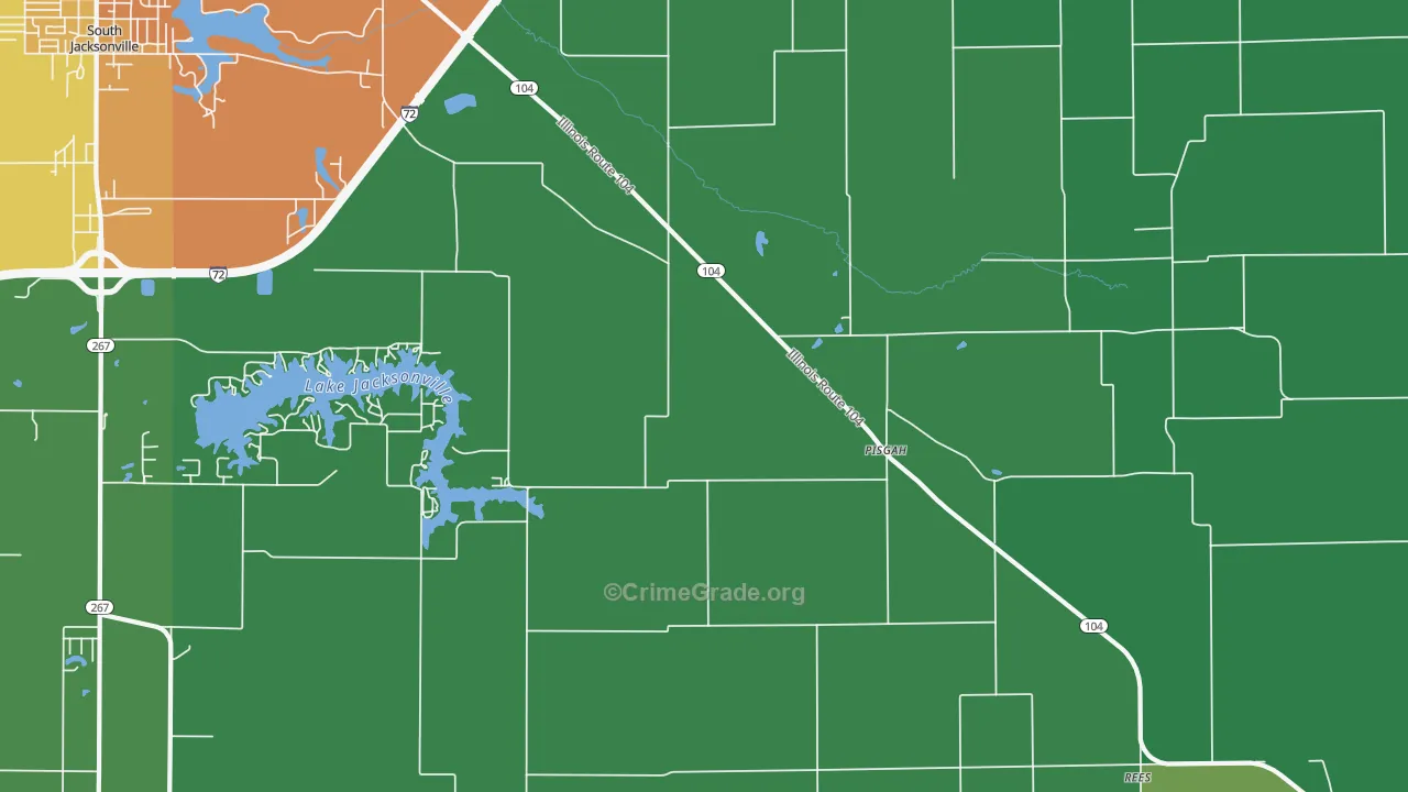 Pisgah, IL Map of Vandalism Rates