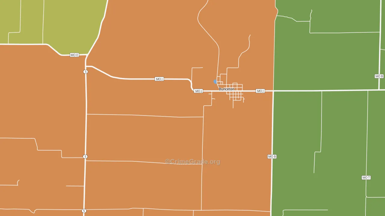 Pisgah, MO Map of Vandalism Rates