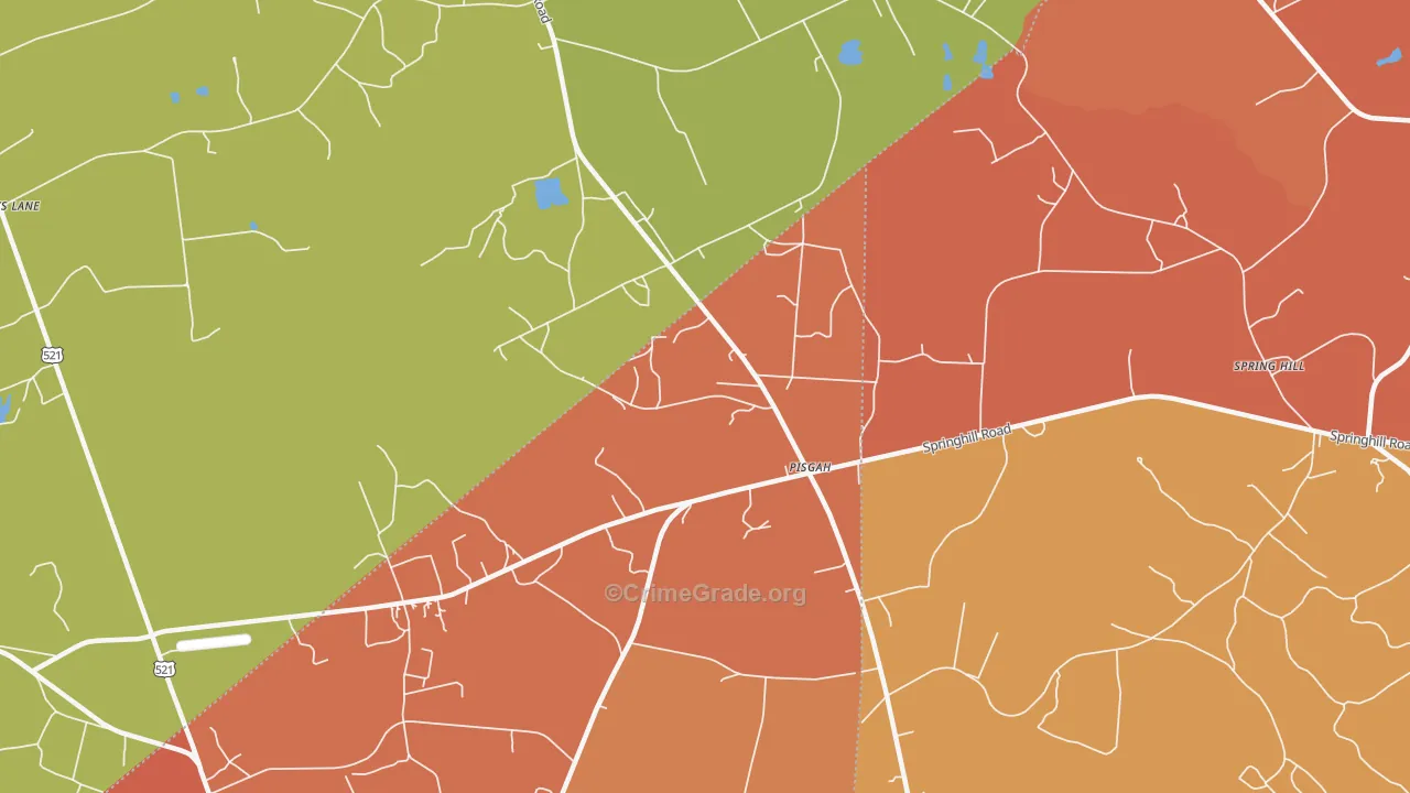 Pisgah, SC Map of Vandalism Rates