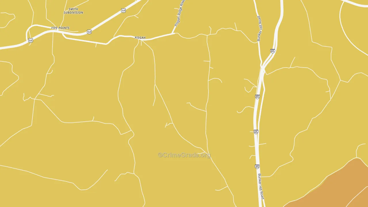 Pisgah, TN Map of Vandalism Rates