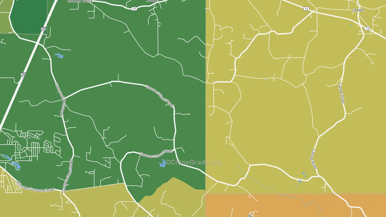 Pistol Ridge, MS Map of Vandalism Rates