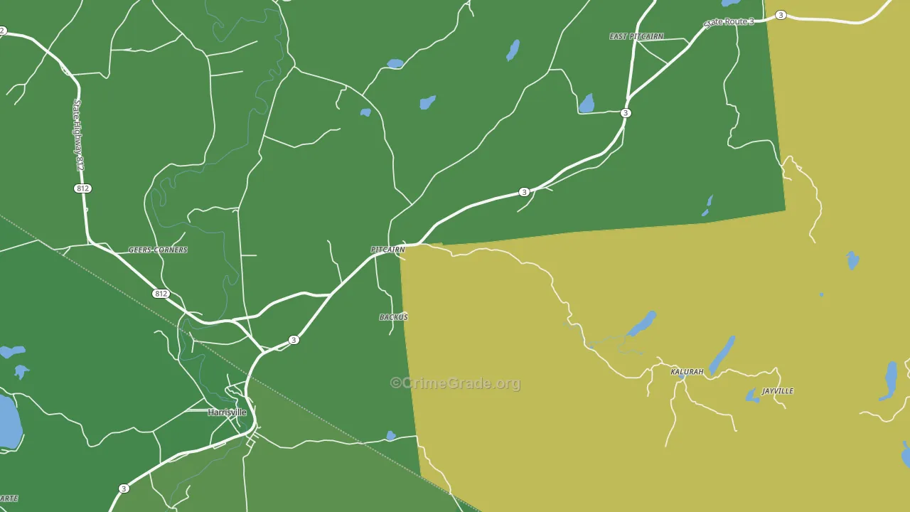 Pitcairn, NY Map of Vandalism Rates