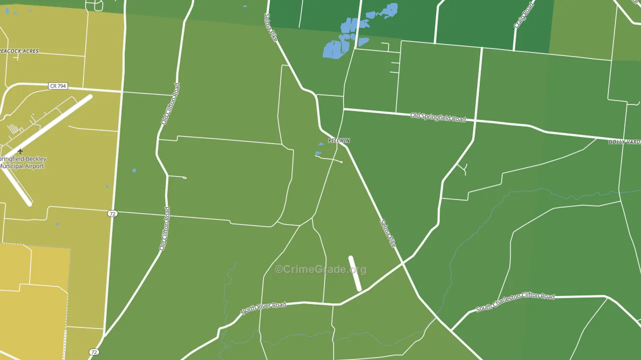 Pitchin, OH Map of Vandalism Rates