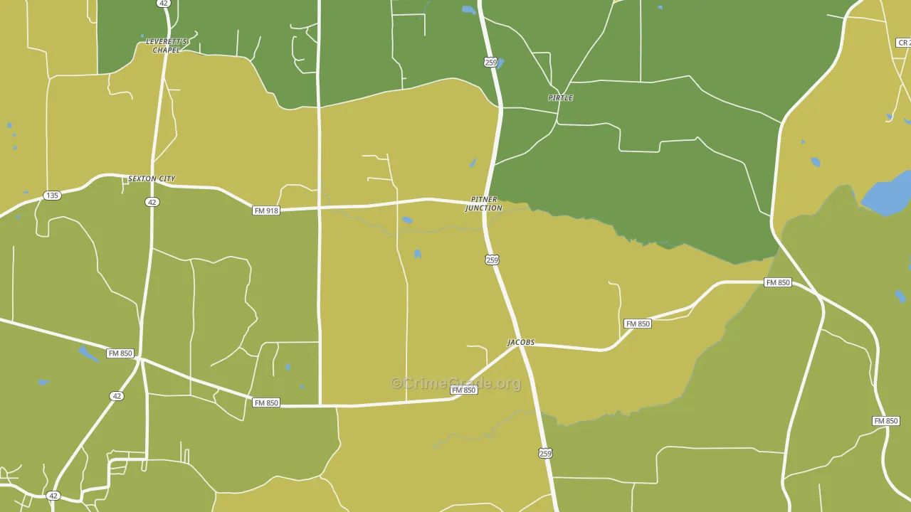 Pitner Junction, TX Map of Vandalism Rates