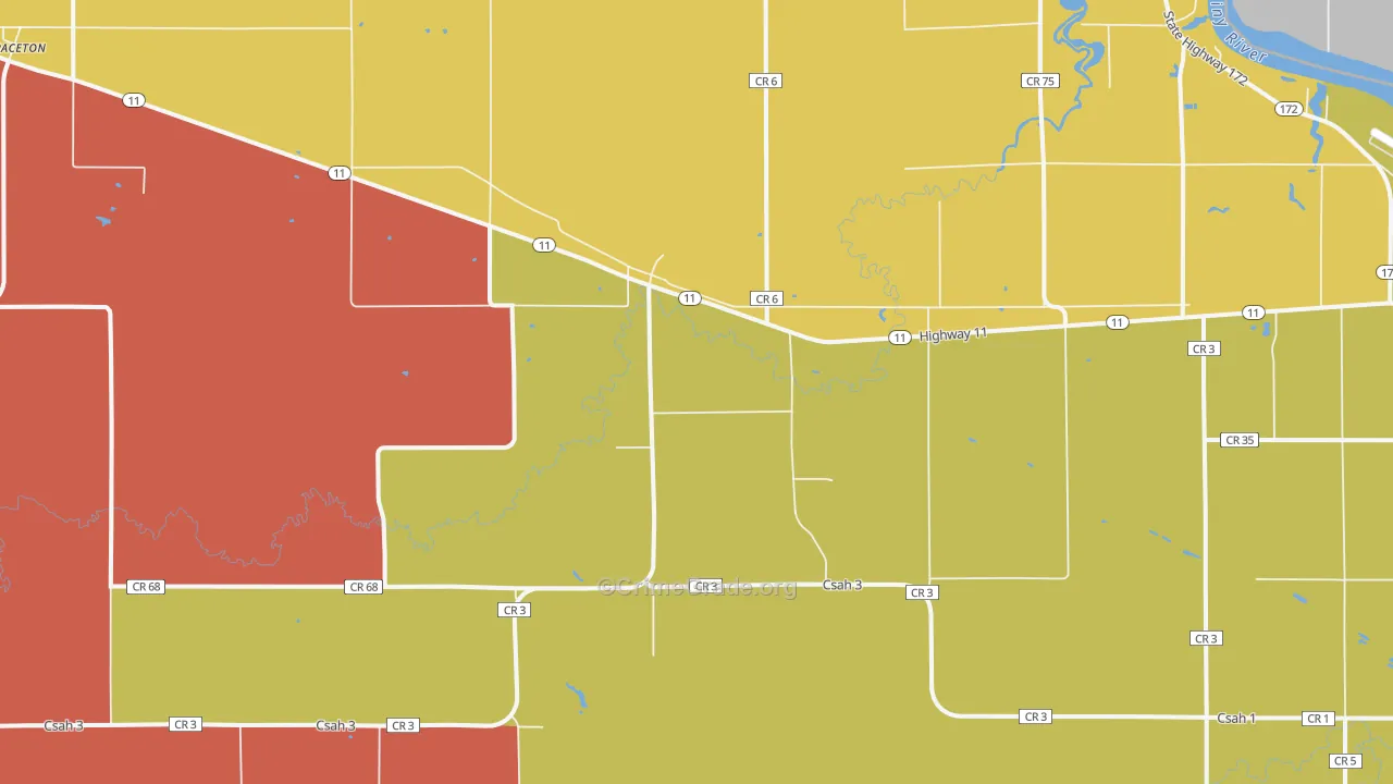 Pitt, MN Map of Vandalism Rates