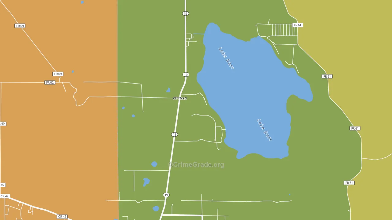 Pittman, FL Map of Vandalism Rates
