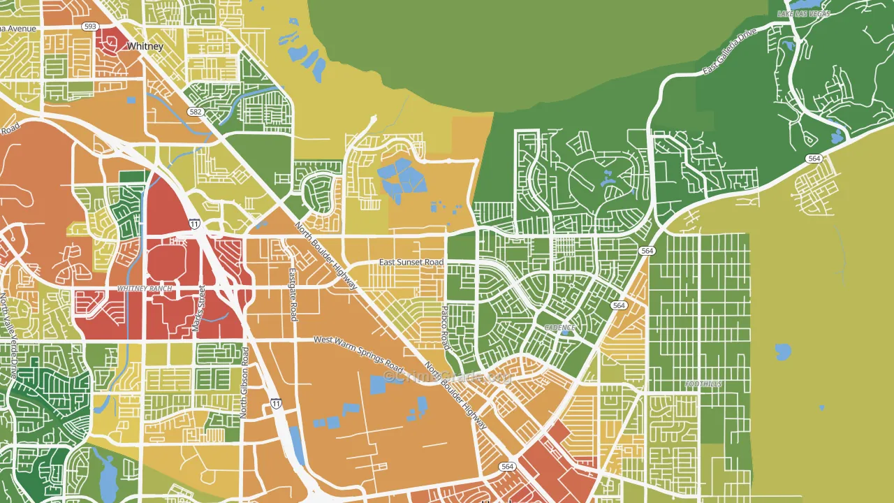 Pittman, Henderson, NV Map of Vandalism Rates