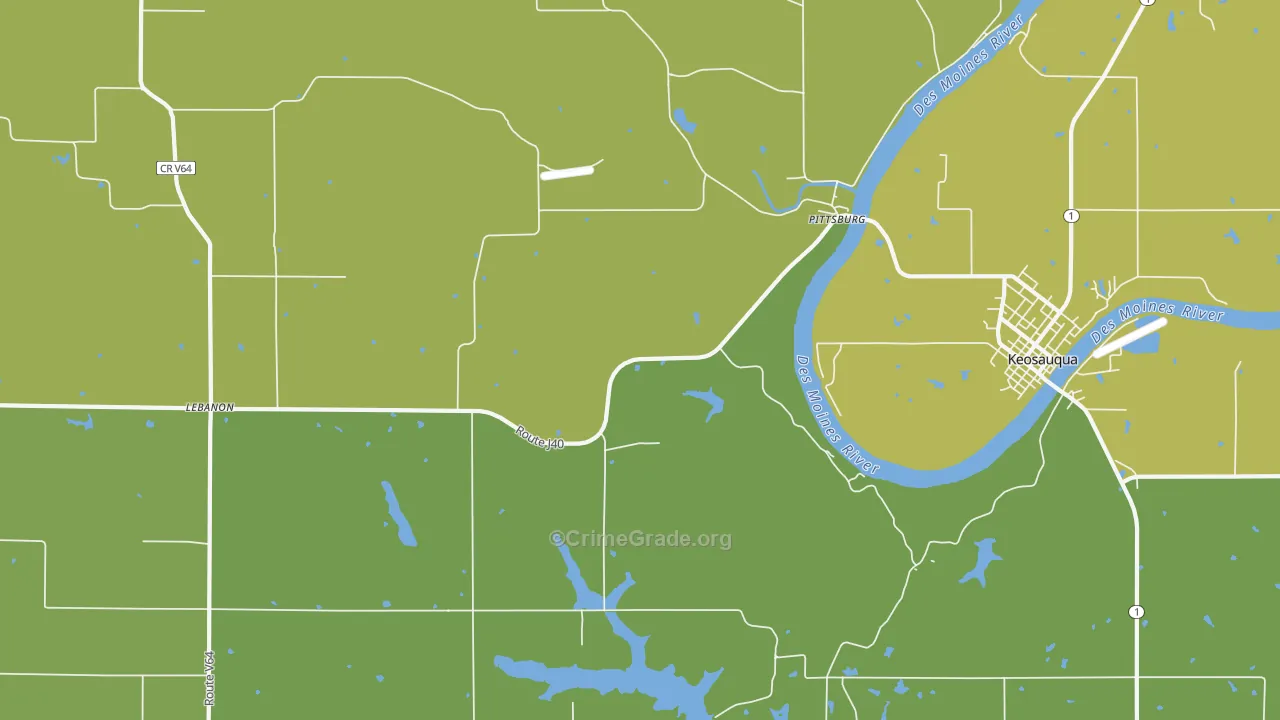 Pittsburg, IA Map of Vandalism Rates