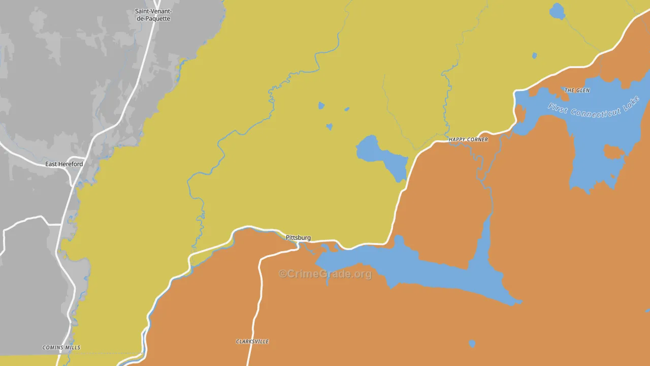 Pittsburg, NH Map of Vandalism Rates