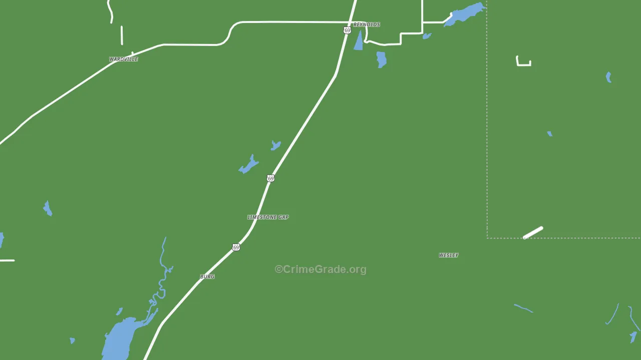 Pittsburg, OK Map of Vandalism Rates
