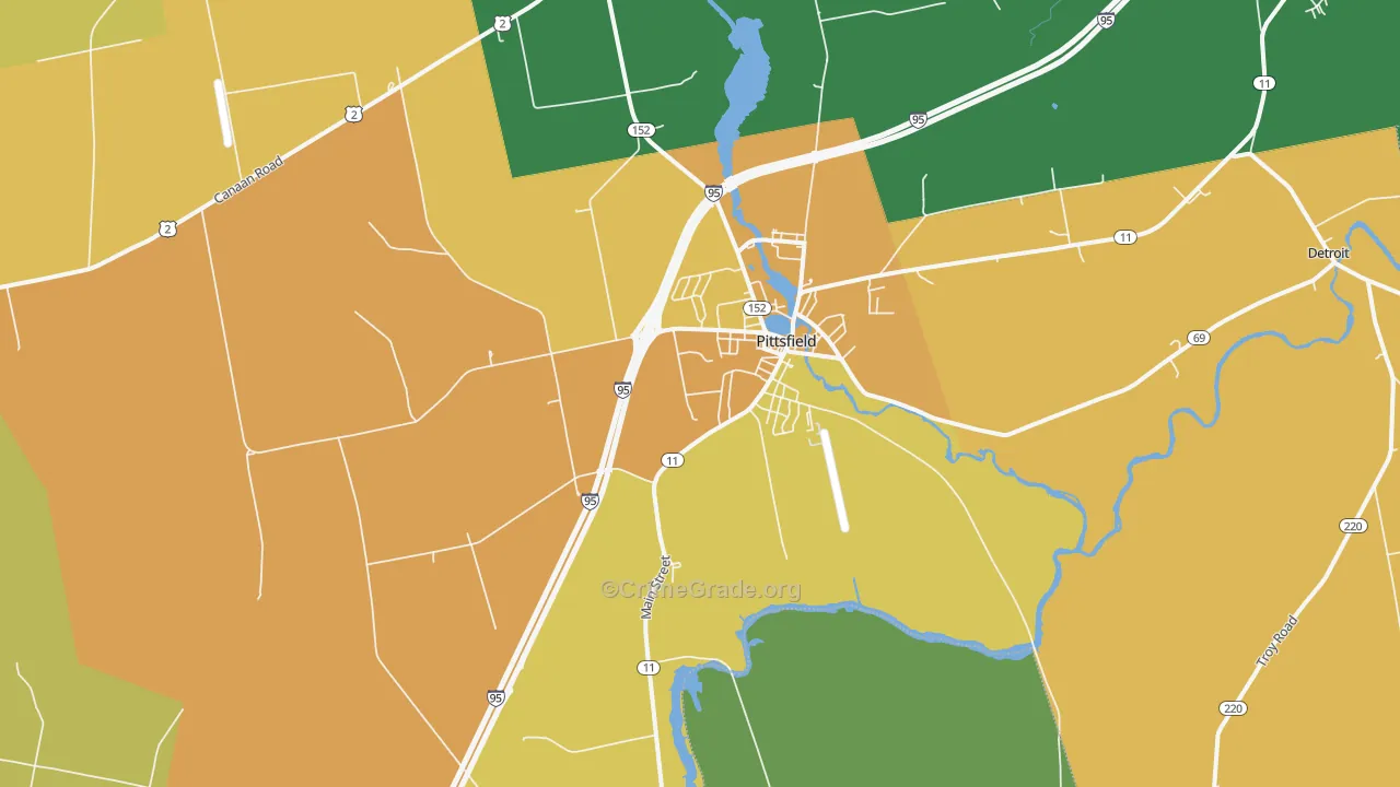 Pittsfield, ME Map of Vandalism Rates