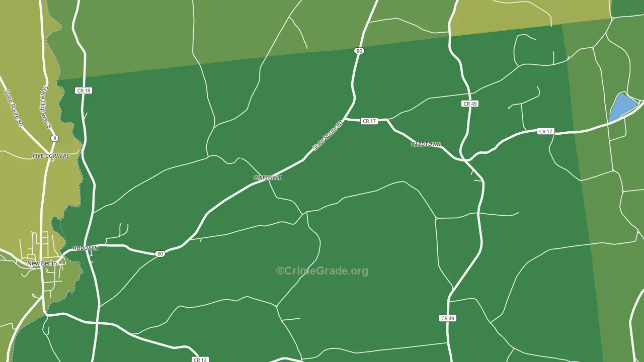 Pittsfield, NY Map of Vandalism Rates