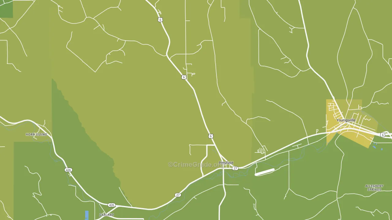 Pittsfield, PA Map of Vandalism Rates
