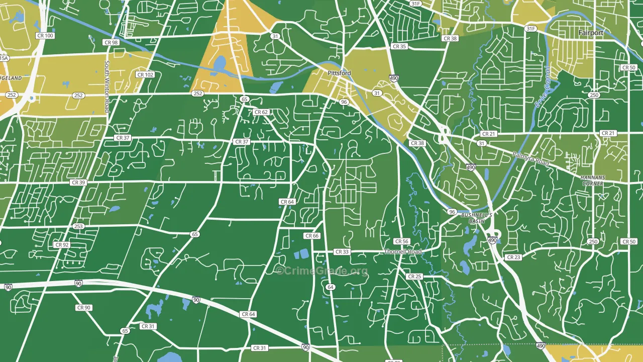 Pittsford, NY Map of Vandalism Rates