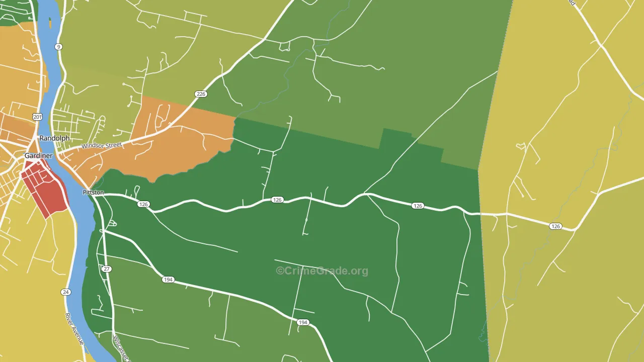 Pittston, ME Map of Vandalism Rates