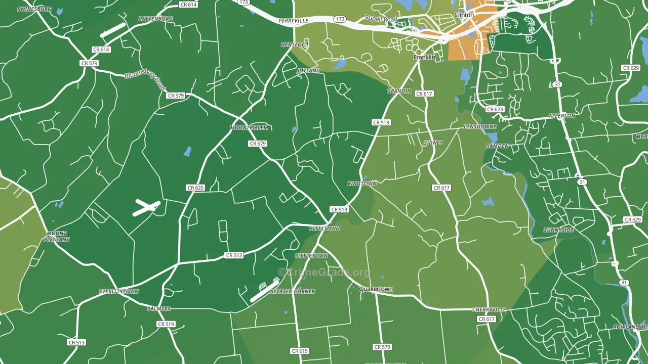 Pittstown, NJ Map of Vandalism Rates