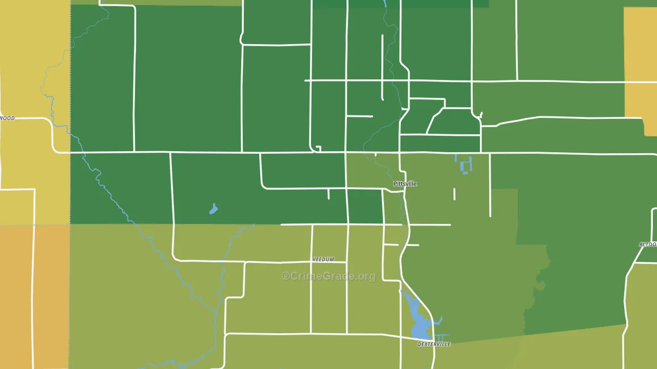 Pittsville, WI Map of Vandalism Rates