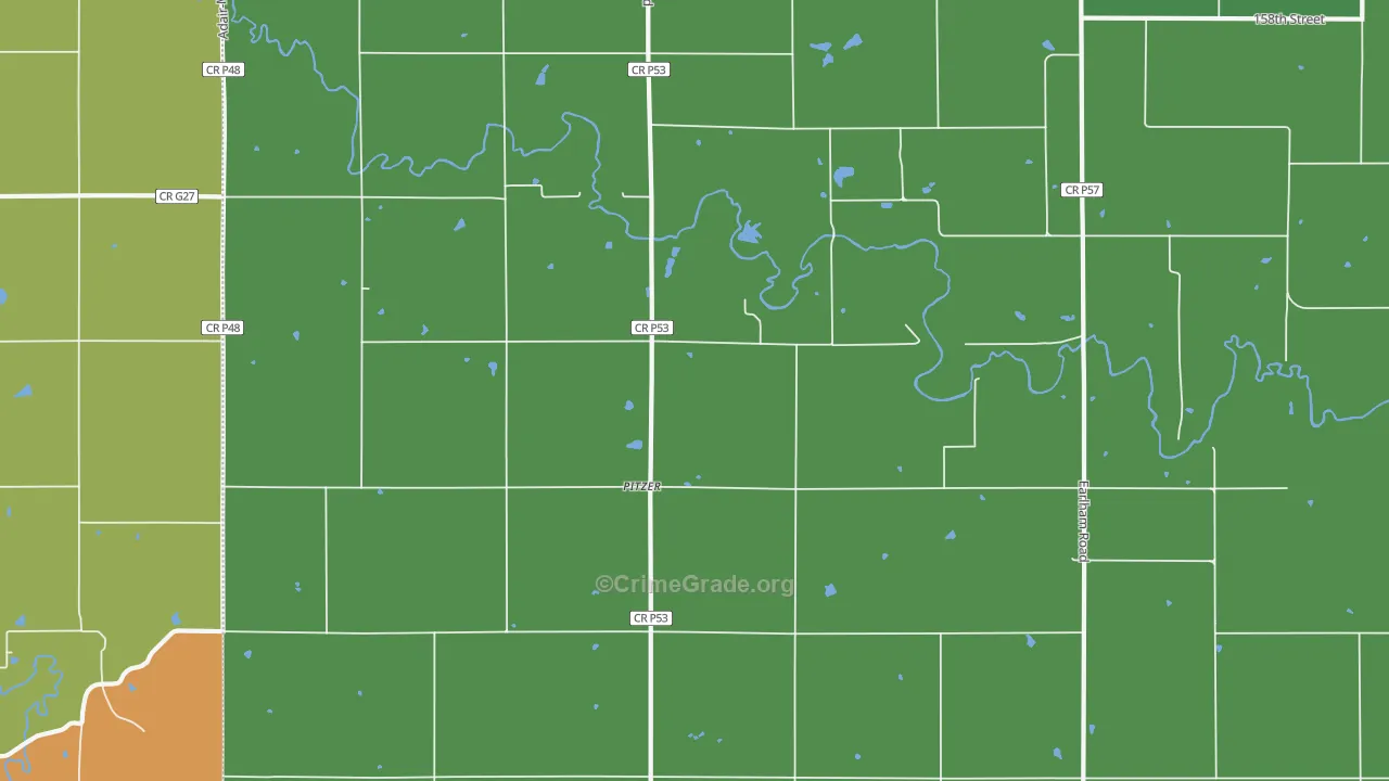 Pitzer, IA Map of Vandalism Rates