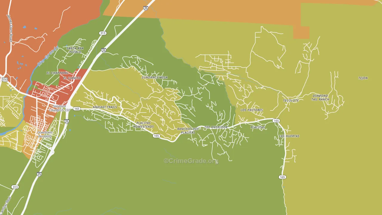 Placitas, NM Map of Vandalism Rates