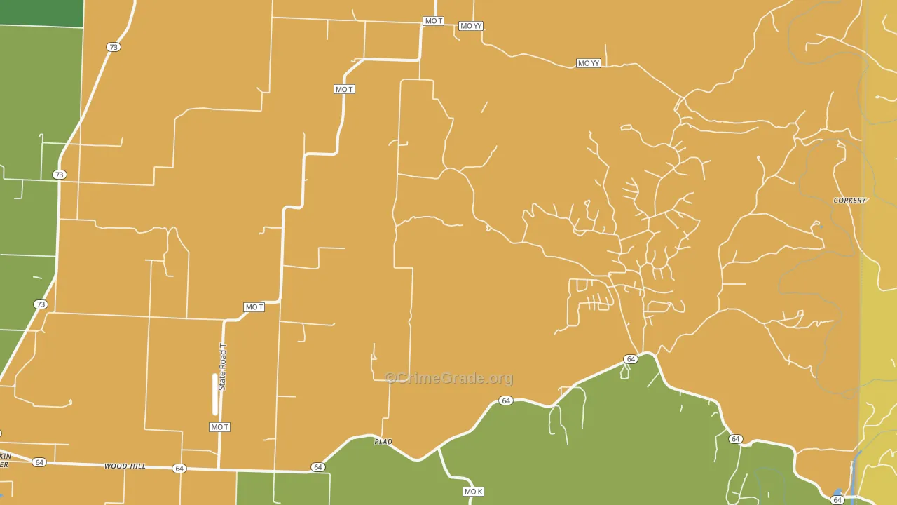 Plad, MO Map of Vandalism Rates