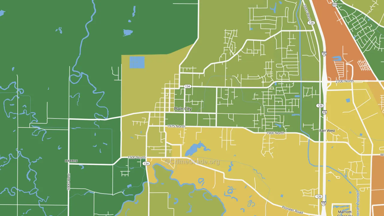 Plain City, UT Map of Vandalism Rates