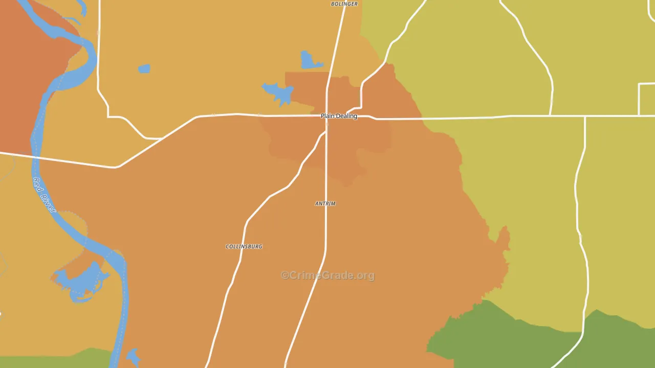 Plain Dealing, LA Map of Vandalism Rates