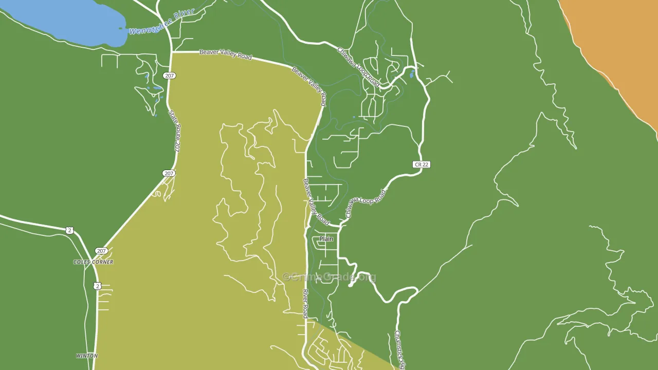 Plain, WA Map of Vandalism Rates