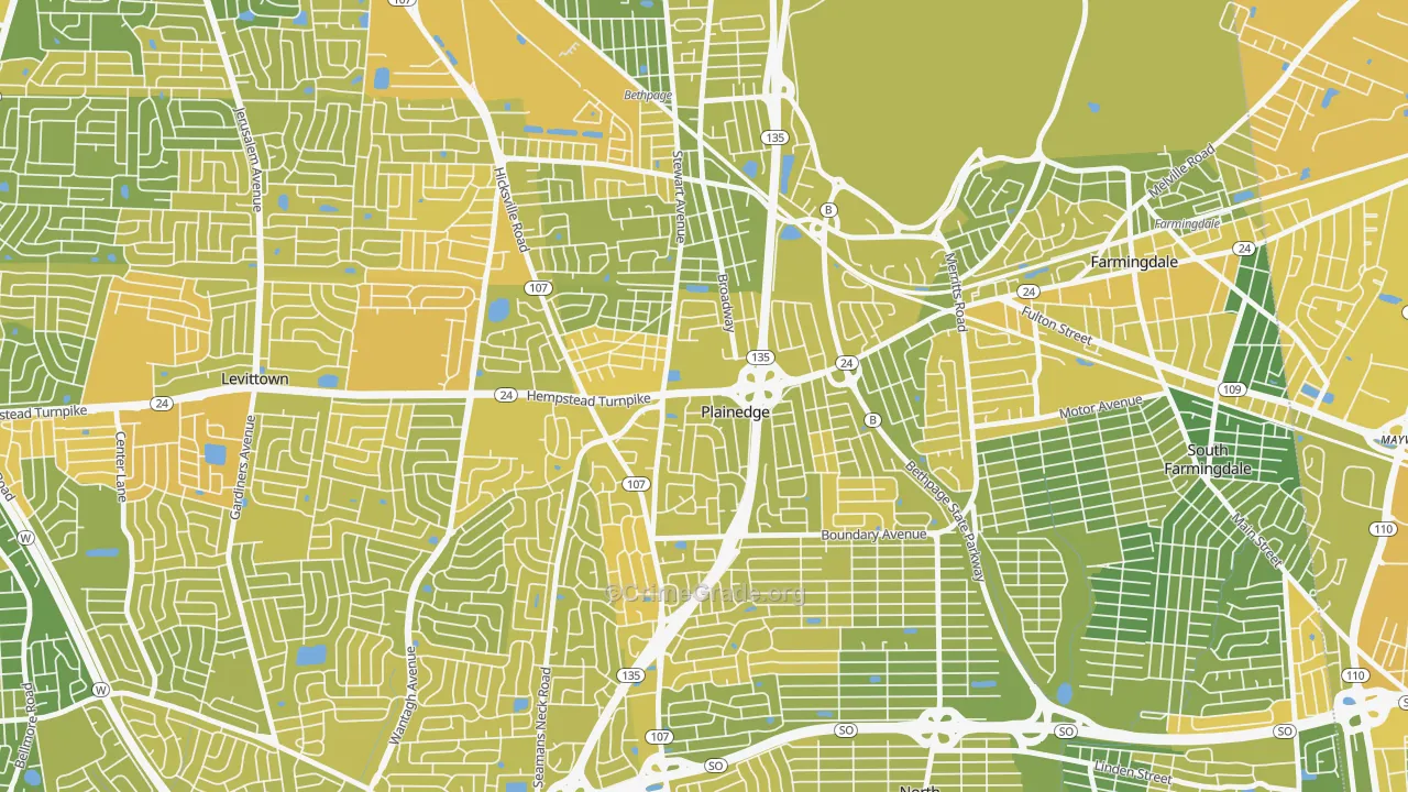 Plainedge, NY Map of Vandalism Rates