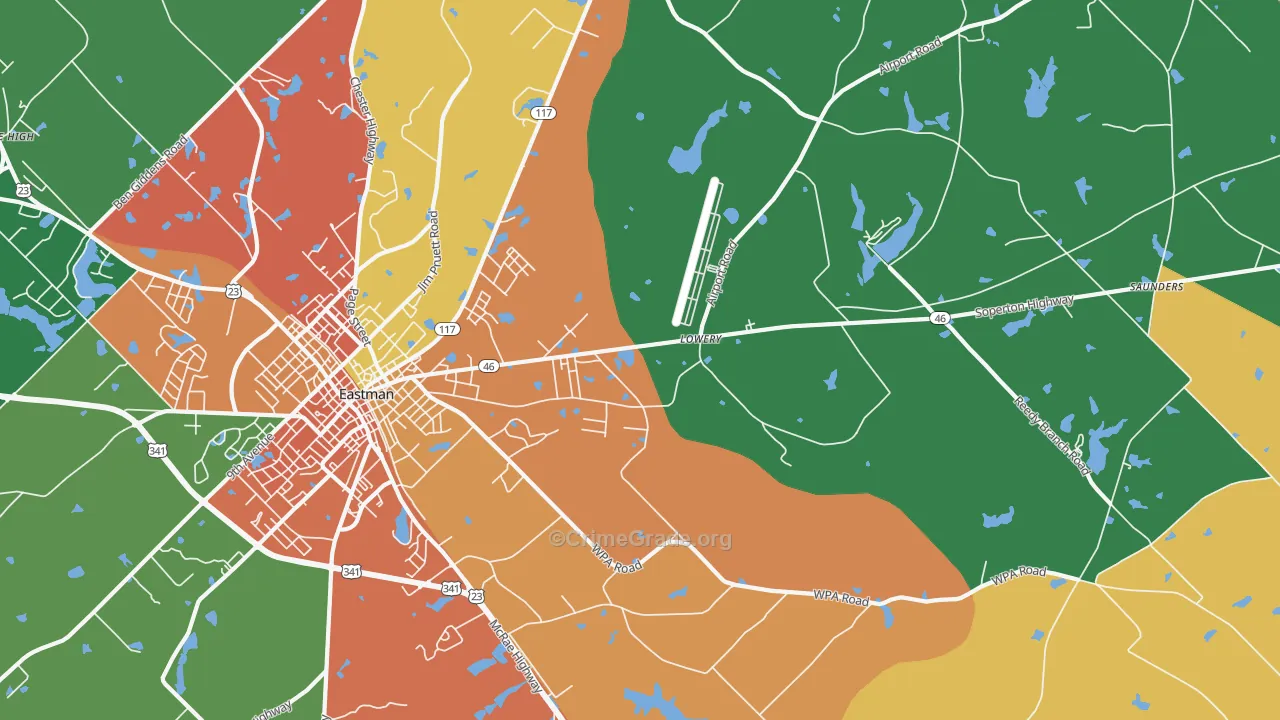 Plainfield, GA Map of Vandalism Rates