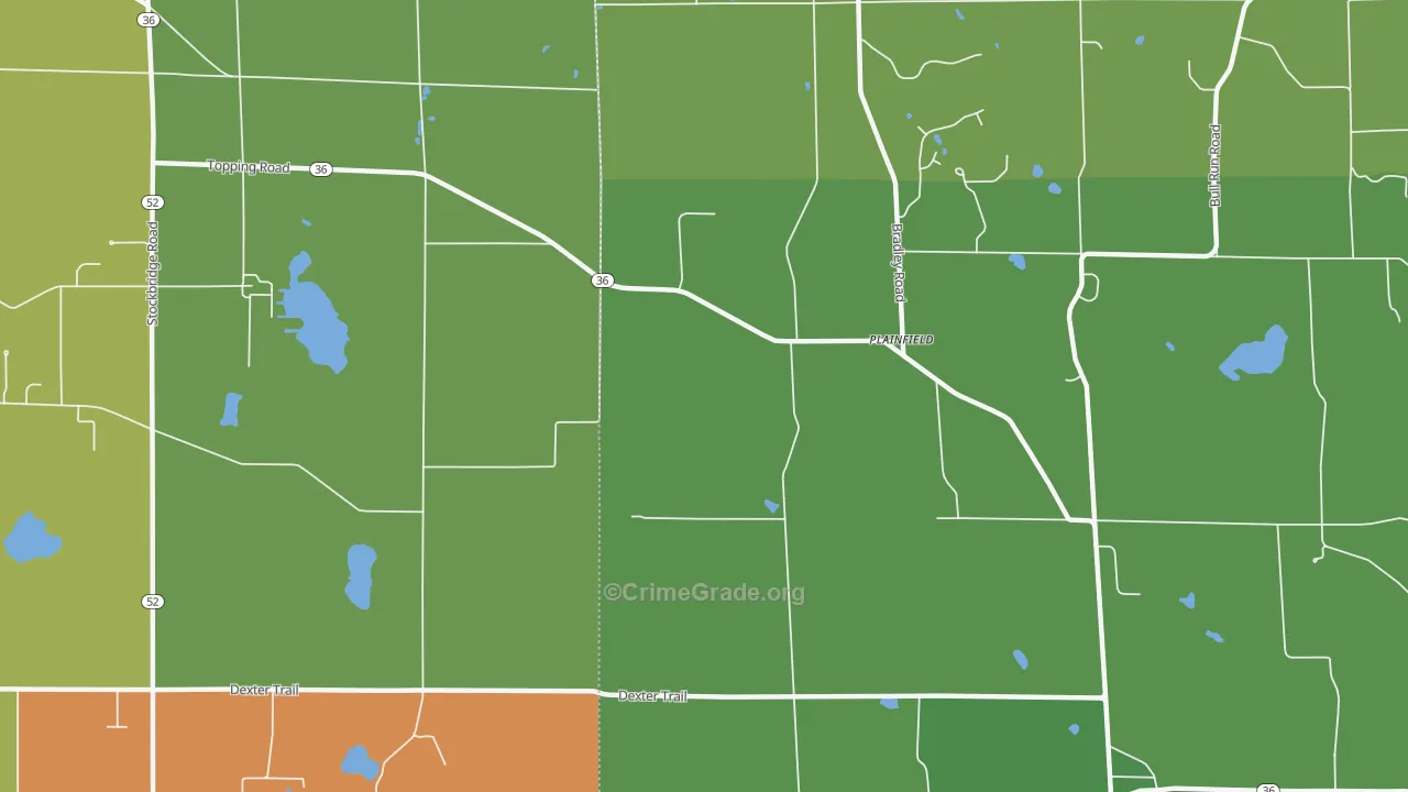 Plainfield, MI Map of Vandalism Rates