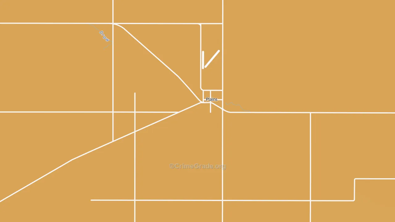 Plains, TX Map of Vandalism Rates