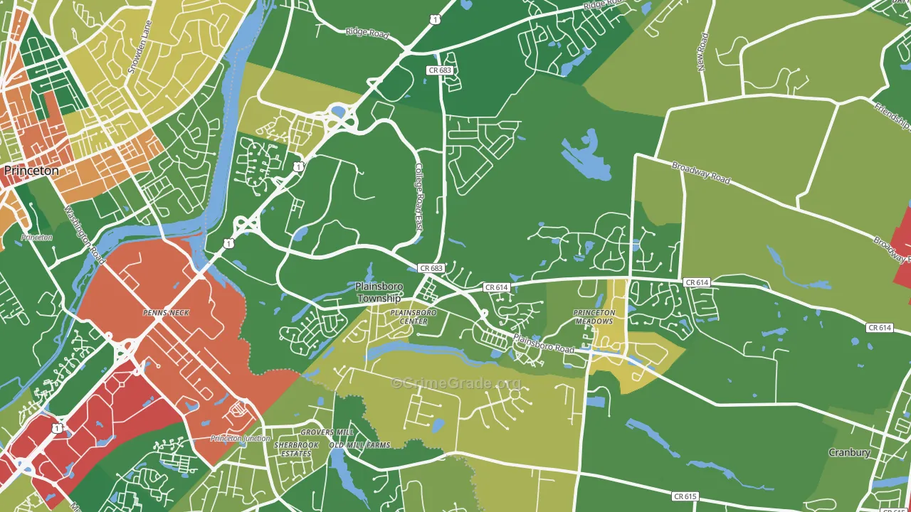 Plainsboro, NJ Map of Vandalism Rates