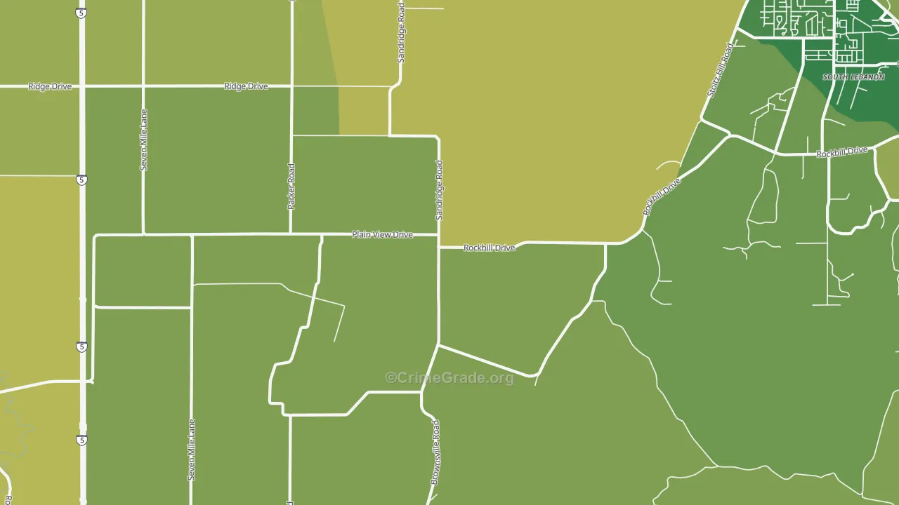 Plainview, OR Map of Vandalism Rates