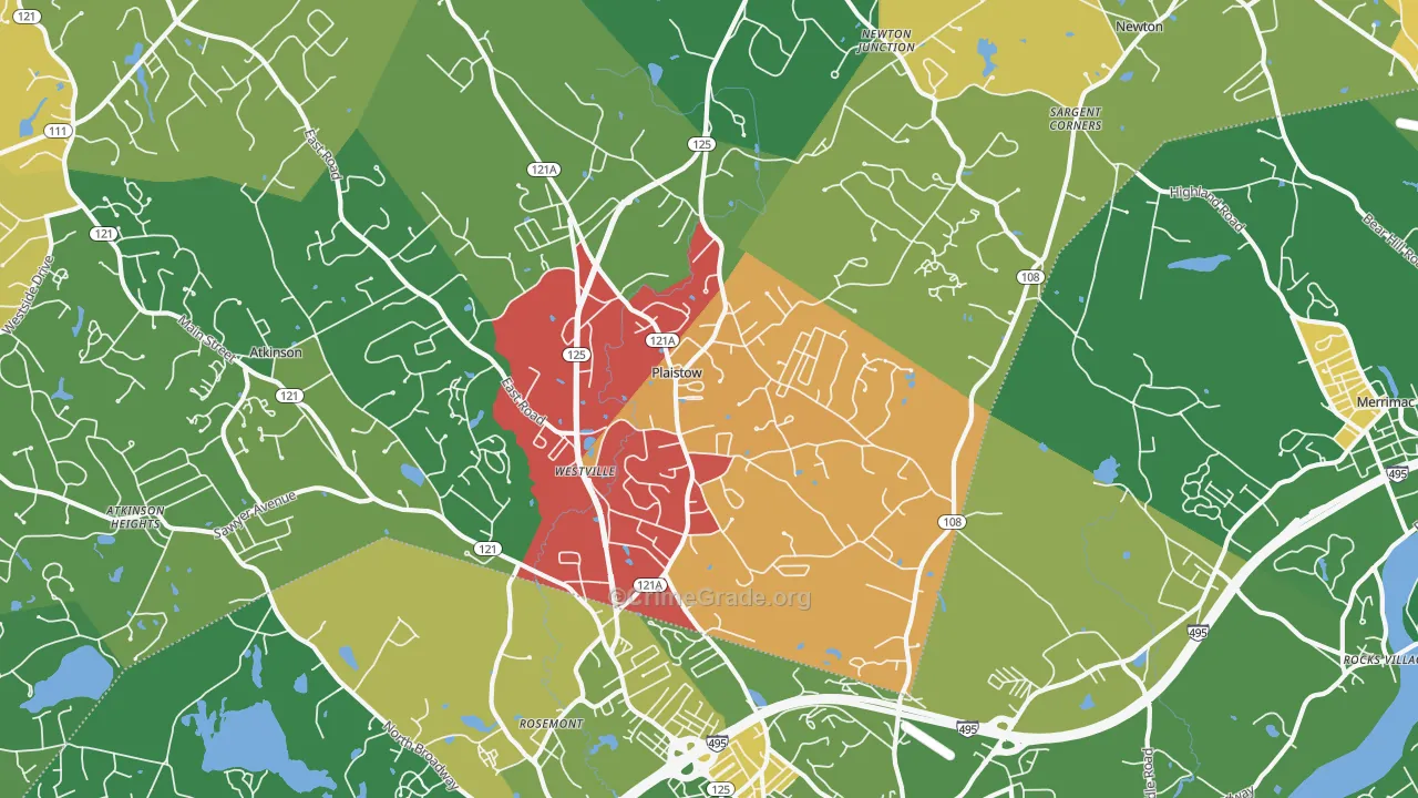 Plaistow, NH Map of Vandalism Rates