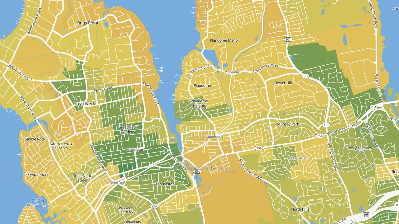 Plandome Heights, NY Map of Vandalism Rates