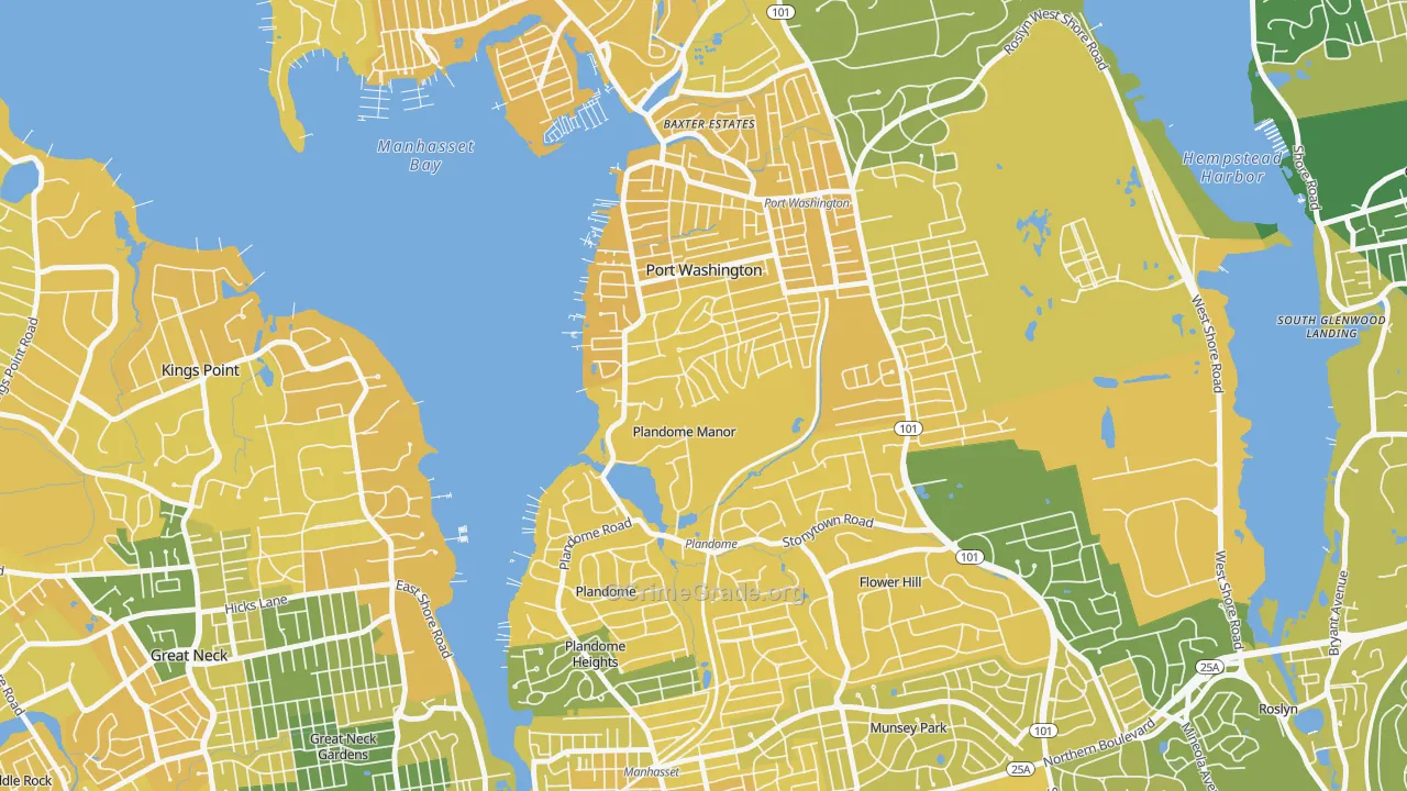 Plandome Manor, NY Map of Vandalism Rates
