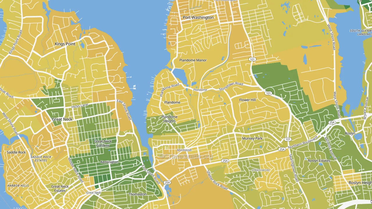 Plandome, NY Map of Vandalism Rates