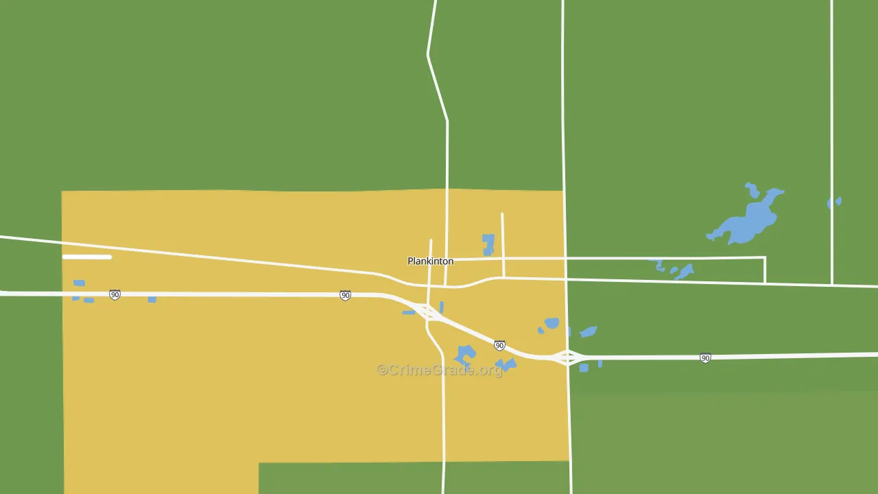 Plankinton, SD Map of Vandalism Rates